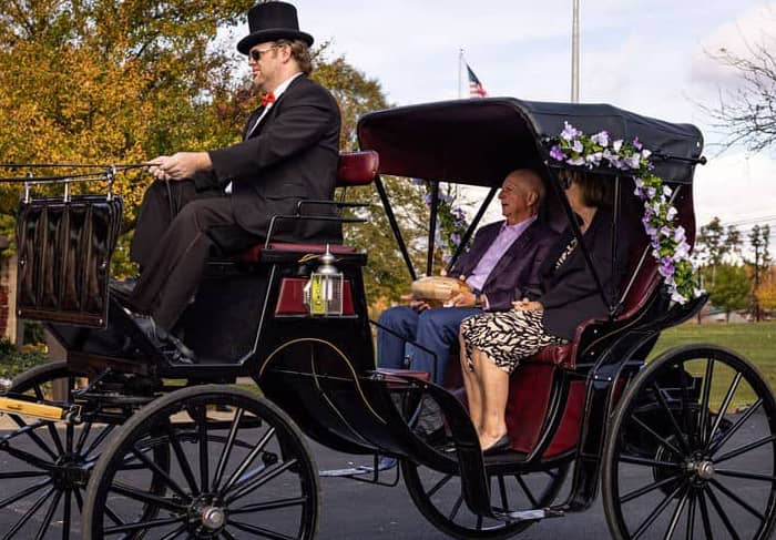  Our horse drawn funeral coach at Riverview Cemetery in East Liverpool Ohio
