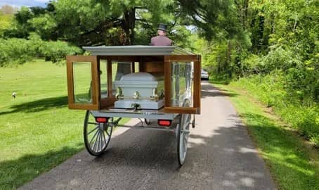  Our horse drawn funeral coach before a funeral near Monroeville, PA