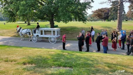 Our Funeral Coach during a funeral near Cleveland, OH