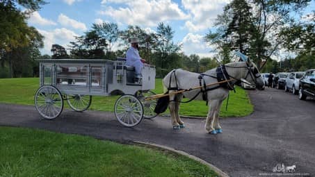  Our horse drawn funeral coach during a funeral in Bedford Heights, OH