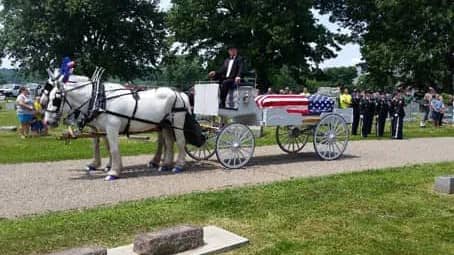  Our horse drawn caisson hearse during a funeral in Coshocton, OH
