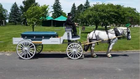  Our horse drawn caisson hearse during a funeral outside of Cleveland, OH