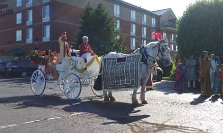 One of our Indian Wedding carriages during a Baraat in Canonsburg, PA