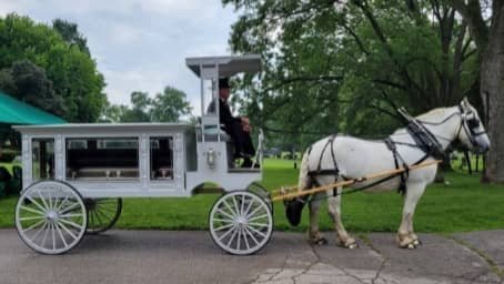 Our Funeral Coach at the cemetery after a funeral in Akron, OH