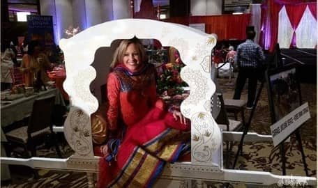 Custom built Indian wedding doli on display at a Pittsburgh PA bridal show