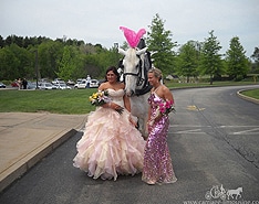 Posando con nuestro Carruaje de Cenicienta en el baile de graduación en Uniontown OH