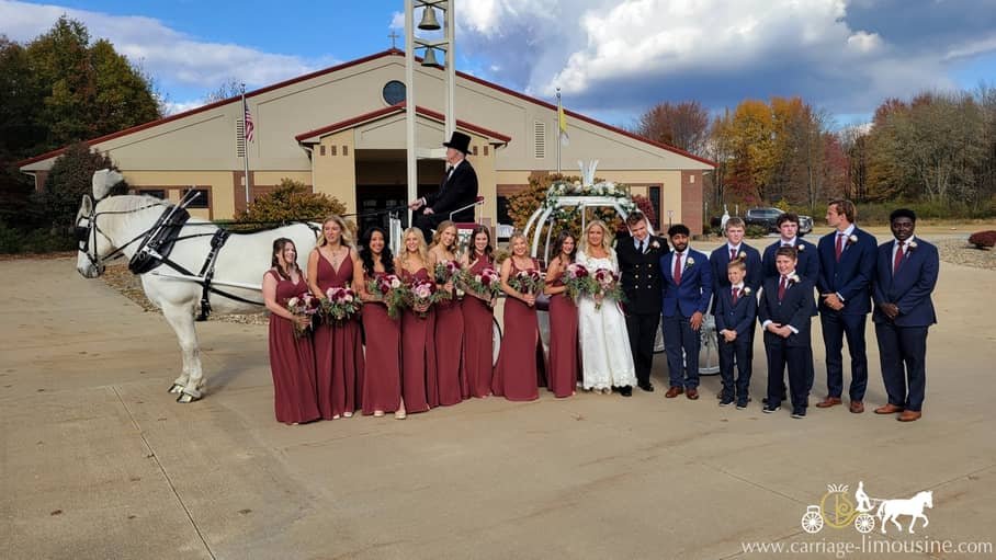 Our Cinderella Carriage after a wedding near Warren, OH