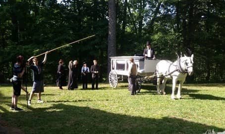Our horse drawn funeral coach filming a movie in Elyria, OH