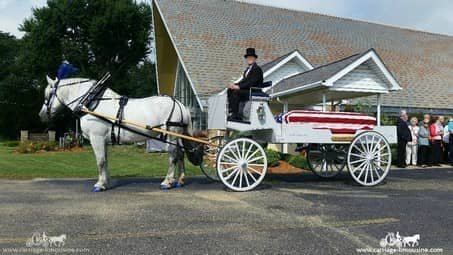 Caisson Hearse passing through Alliance, OH during a funeral procession