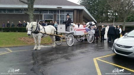 Caisson Hearse leading a procession at a funeral in West Mifflin, PA