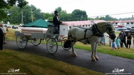 Caisson Hearse at a graveside service in Hartville, OH