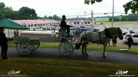 Caisson Hearse outside a funeral home in Hartville, OH