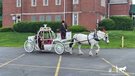 Arriving to the pre-school prom in our Cinderella Carriage near Struthers, OH