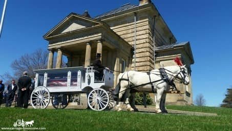 Funeral Coach at Riverview Cemetery during a funeral in East Liverpool, OH