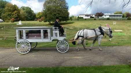 Funeral Coach at the cemetery in Newell, WV