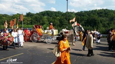 Indian Baraat Carriage outside the temple during a ceremony in Greentree near Pittsburgh, PA