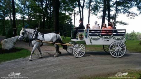 The Limousine Carriage bringing in the bridal party at Seven Springs Resort, PA