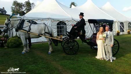 Our Princess Carriage ready for the ceremony at Linden Hall in Dawson, PA