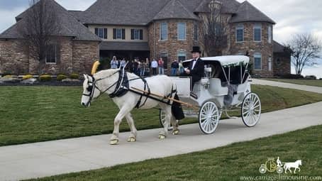 Victorian Carriage giving an anniversary ride outside of Canton, OH