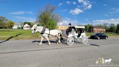 Our horse drawn Victorian Carriage before at a prom in  Cleveland, OH